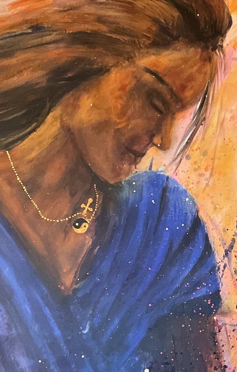 Peinture d'âme de Genevieve Grandjean par Marie-Christine Chambon, peintre.